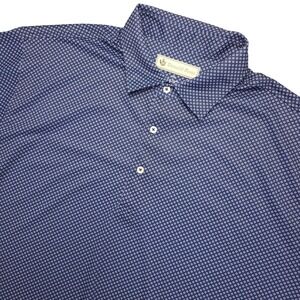 Donald Ross Polo Shirt Mens 2XL Blue Geometric Print Golf Performance Stretch